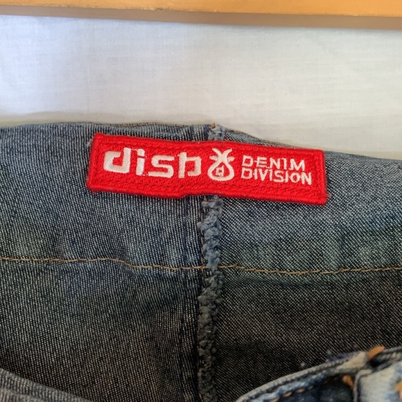 Vintage Y2K Dark Blue Denim Flare Leg Jeans Mid Rise Large 32 Bell Bottoms Pants - Picture 5 of 6